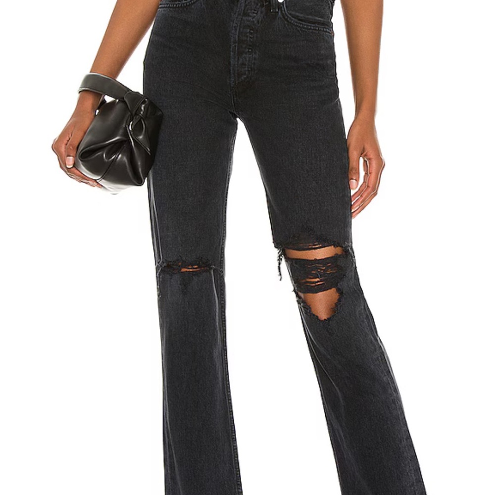 Agolde Lana Black Distressed Jeans